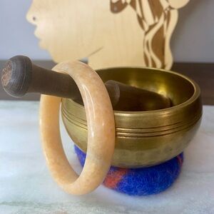 Peach Jade Treated Bangle Bracelet 60mm